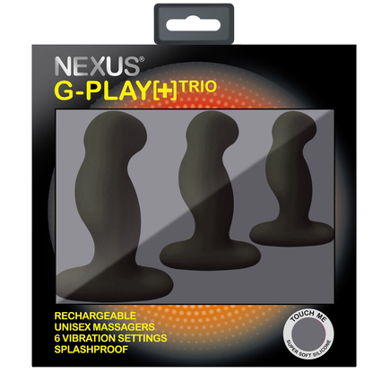 Nexus - G-Play Trio Plus Unisex Vibrator Pack - S/M/L - Zwart - 1