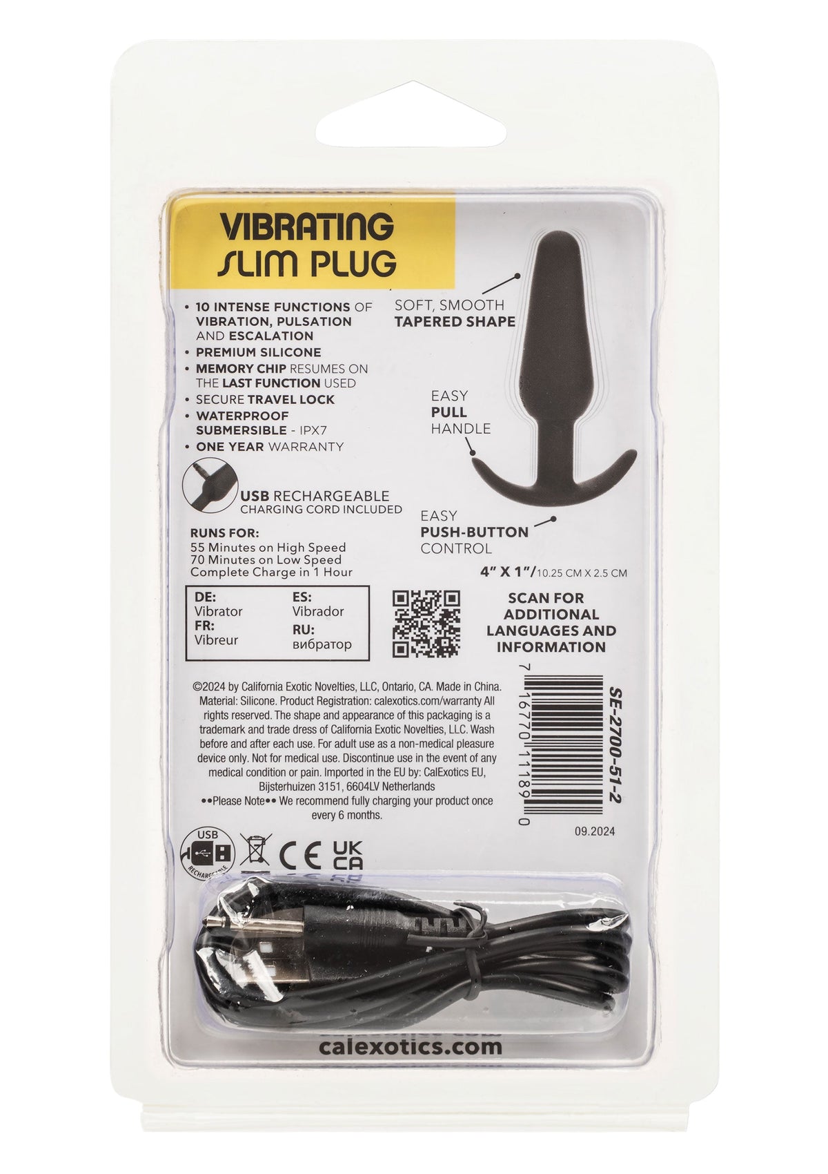 Vibrating Slim Plug BLACK - 3