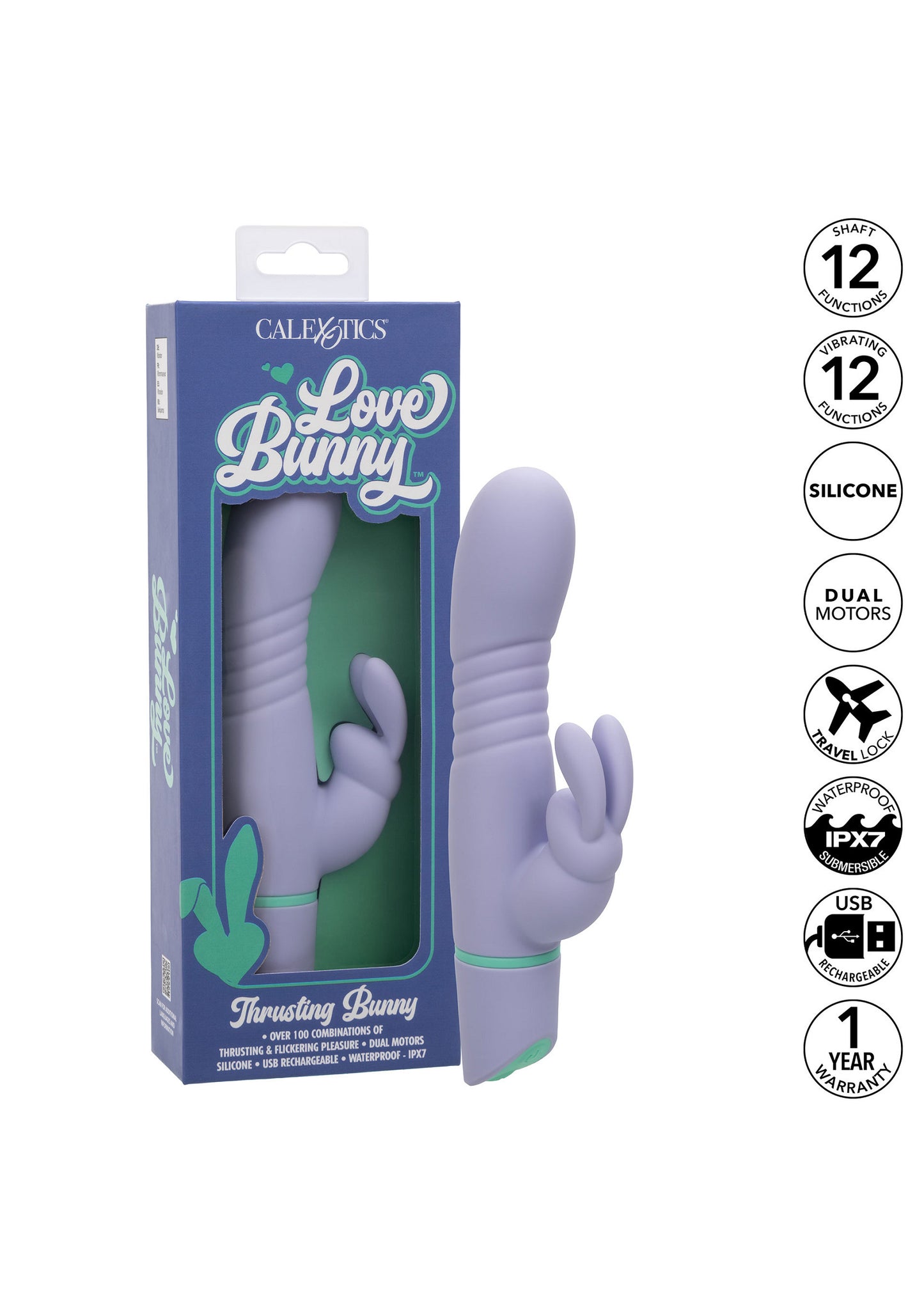 CalExotics Love Bunny Thrusting Bunny PURPLE - 6