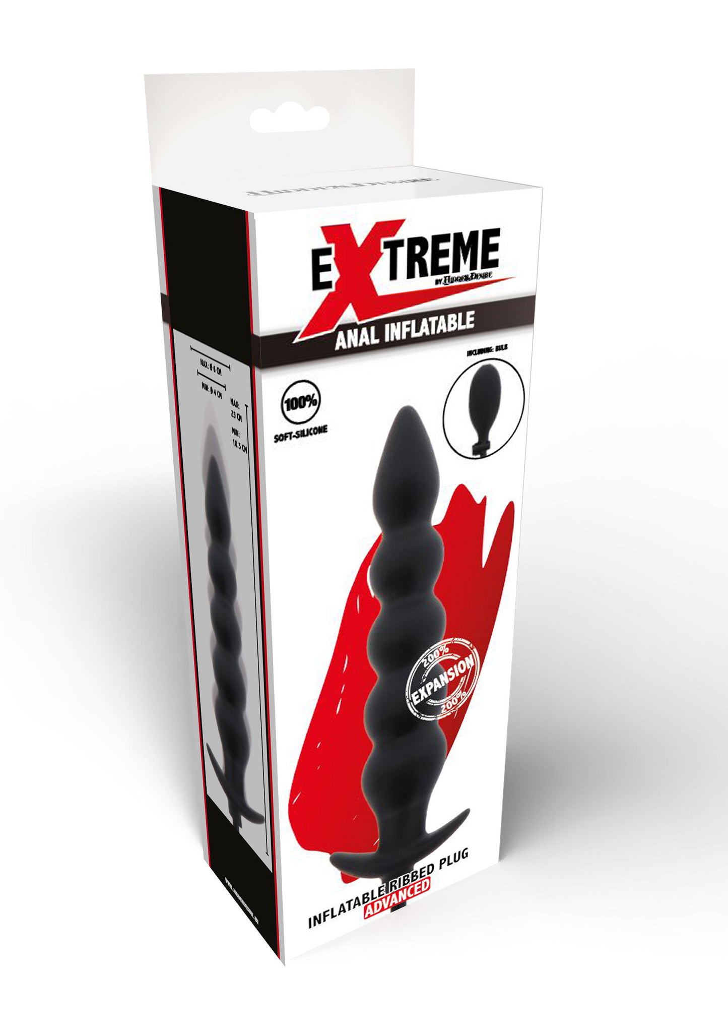 Hidden Desire Extreme Inflatable Ribbed Plug - Advanced BLACK - 1
