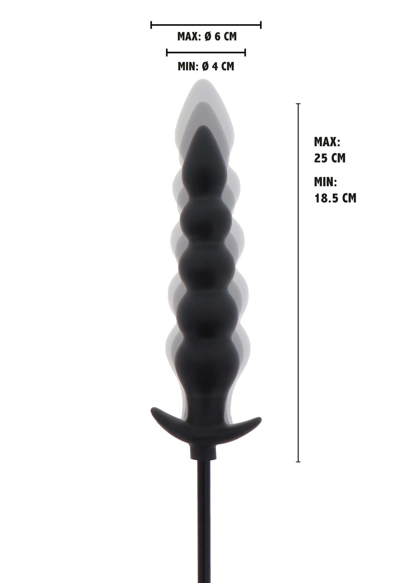 Hidden Desire Extreme Inflatable Ribbed Plug - Advanced BLACK - 0