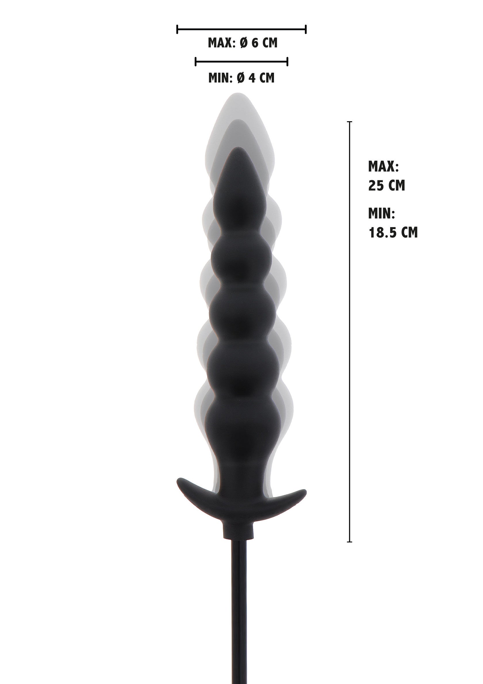 Hidden Desire Extreme Inflatable Ribbed Plug - Advanced BLACK - 0