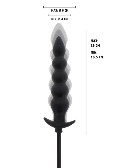 Hidden Desire Extreme Inflatable Ribbed Plug - Advanced BLACK - 0