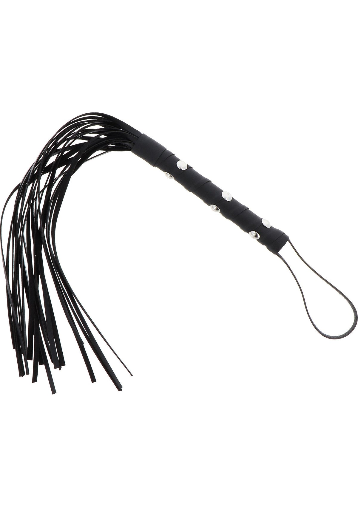 Short Studded Flogger Whip BLACK - 0