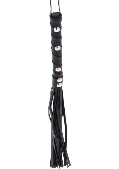 Short Studded Flogger Whip BLACK - 3