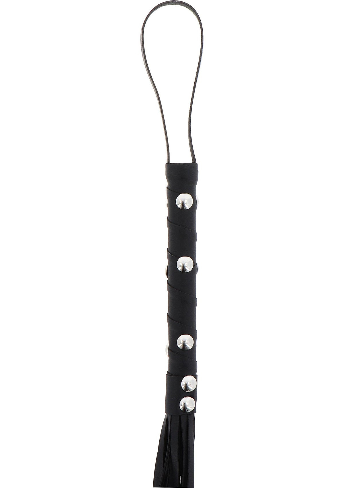 Short Studded Flogger Whip BLACK - 1