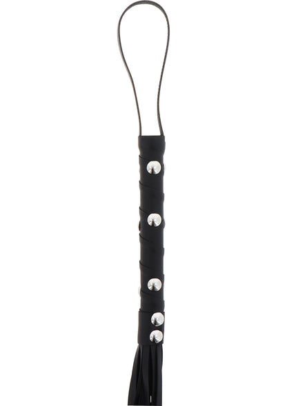 Short Studded Flogger Whip BLACK - 1