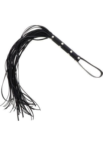 Long Studded Flogger Whip BLACK - 0