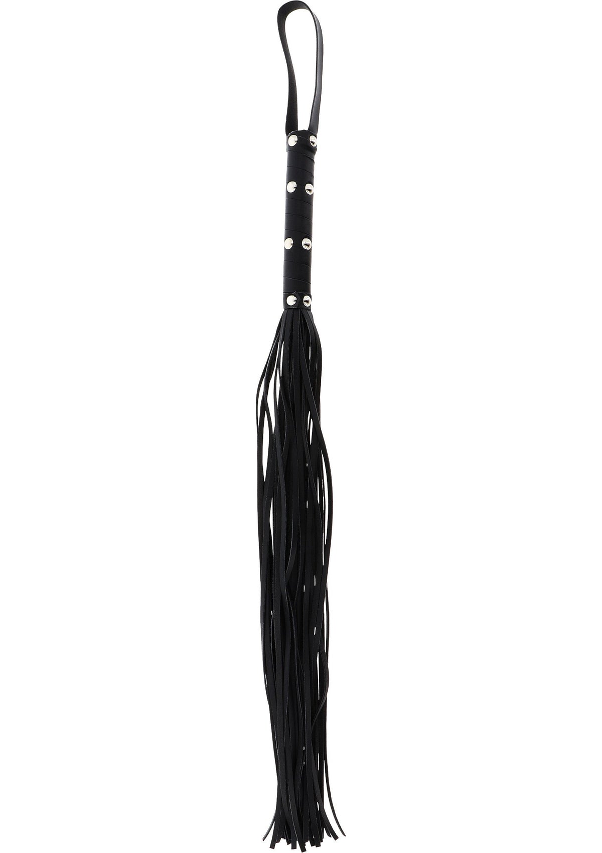 Long Studded Flogger Whip BLACK - 2