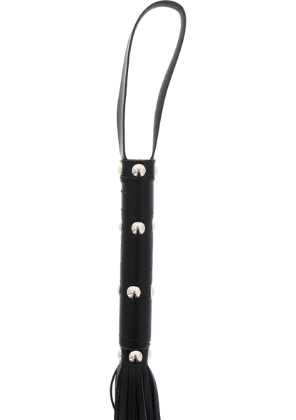 Long Studded Flogger Whip BLACK - 1