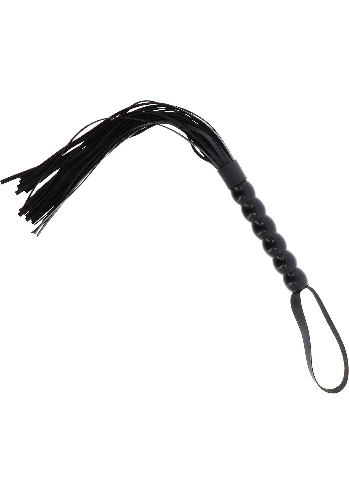 Long Beaded Flogger Whip BLACK - 0