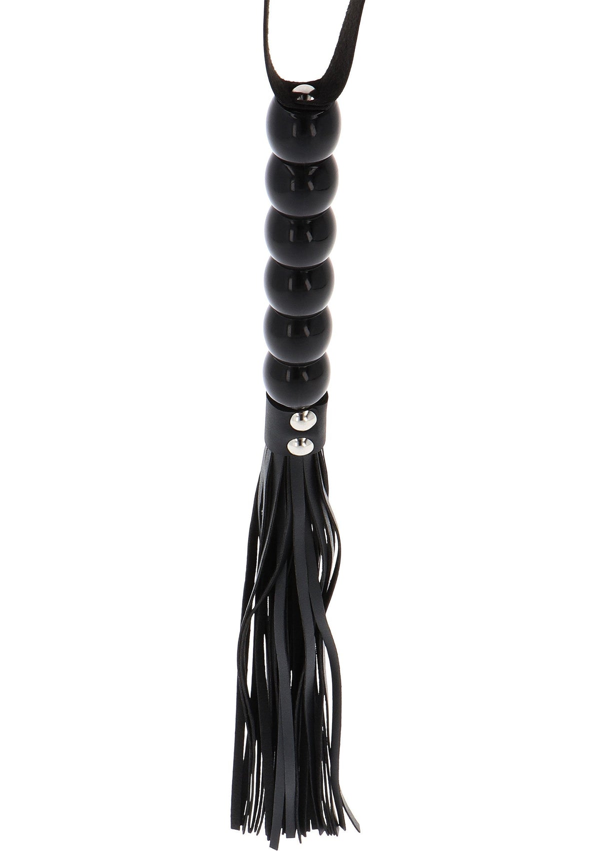 Long Beaded Flogger Whip BLACK - 3