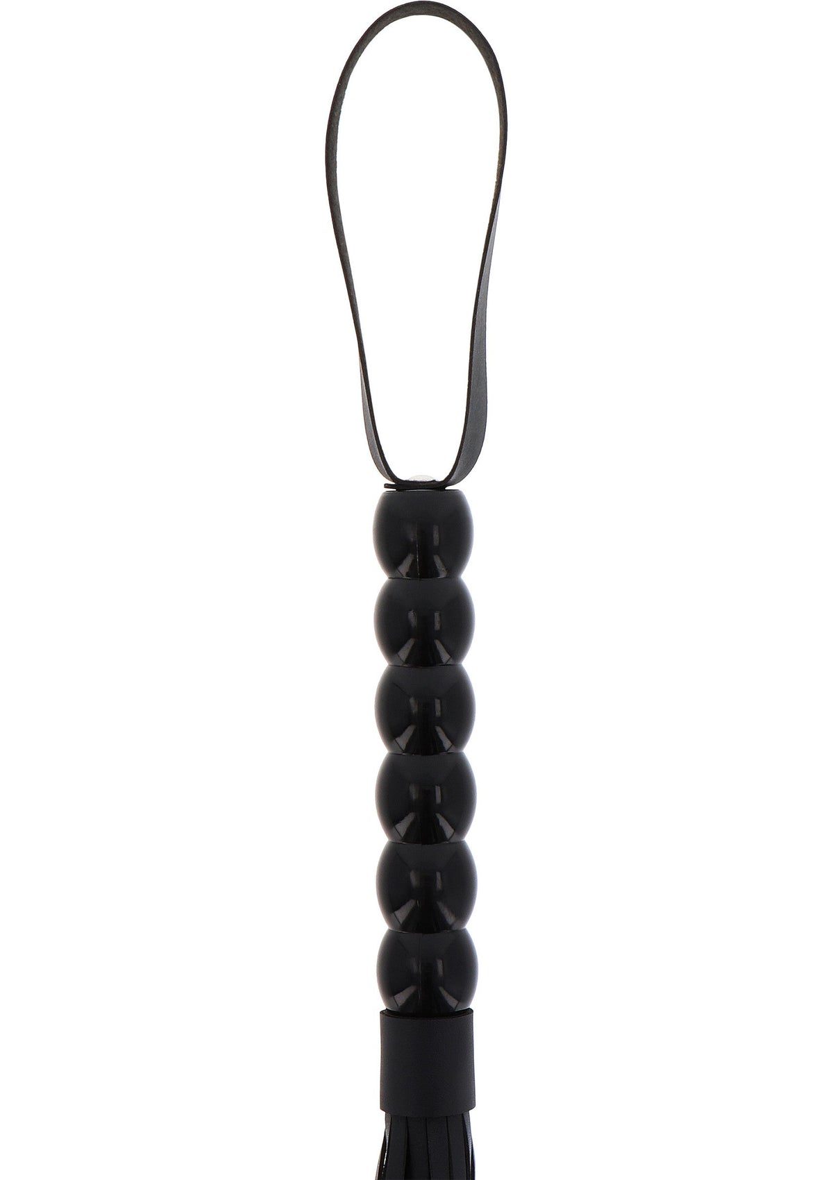 Long Beaded Flogger Whip BLACK - 1