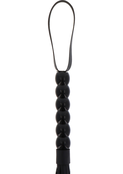 Long Beaded Flogger Whip BLACK - 1