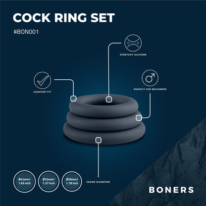 Boners 3-Delige Cockringen Set - Grijs - 2