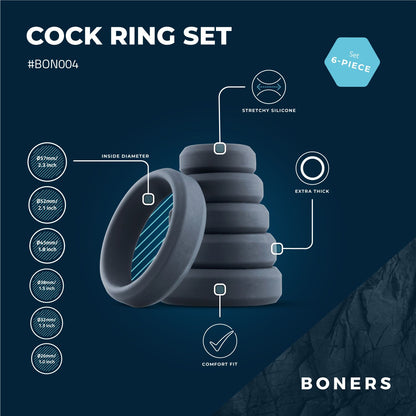 Boners 6-Delige Cockring Set - 2
