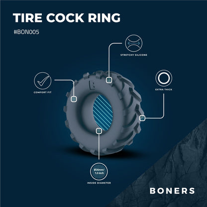 Boners Band Cockring - Grijs - 0