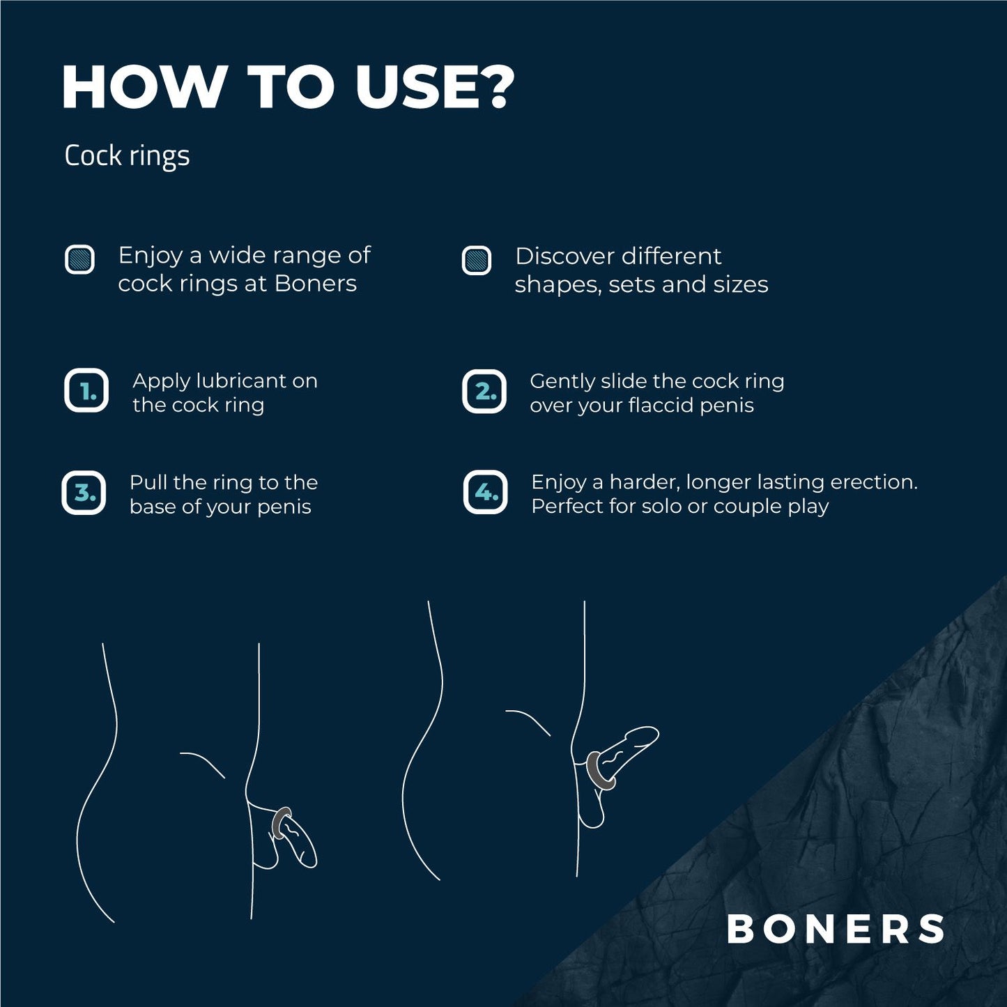 Boners Cockring Met Diamant Design - Grijs - 2