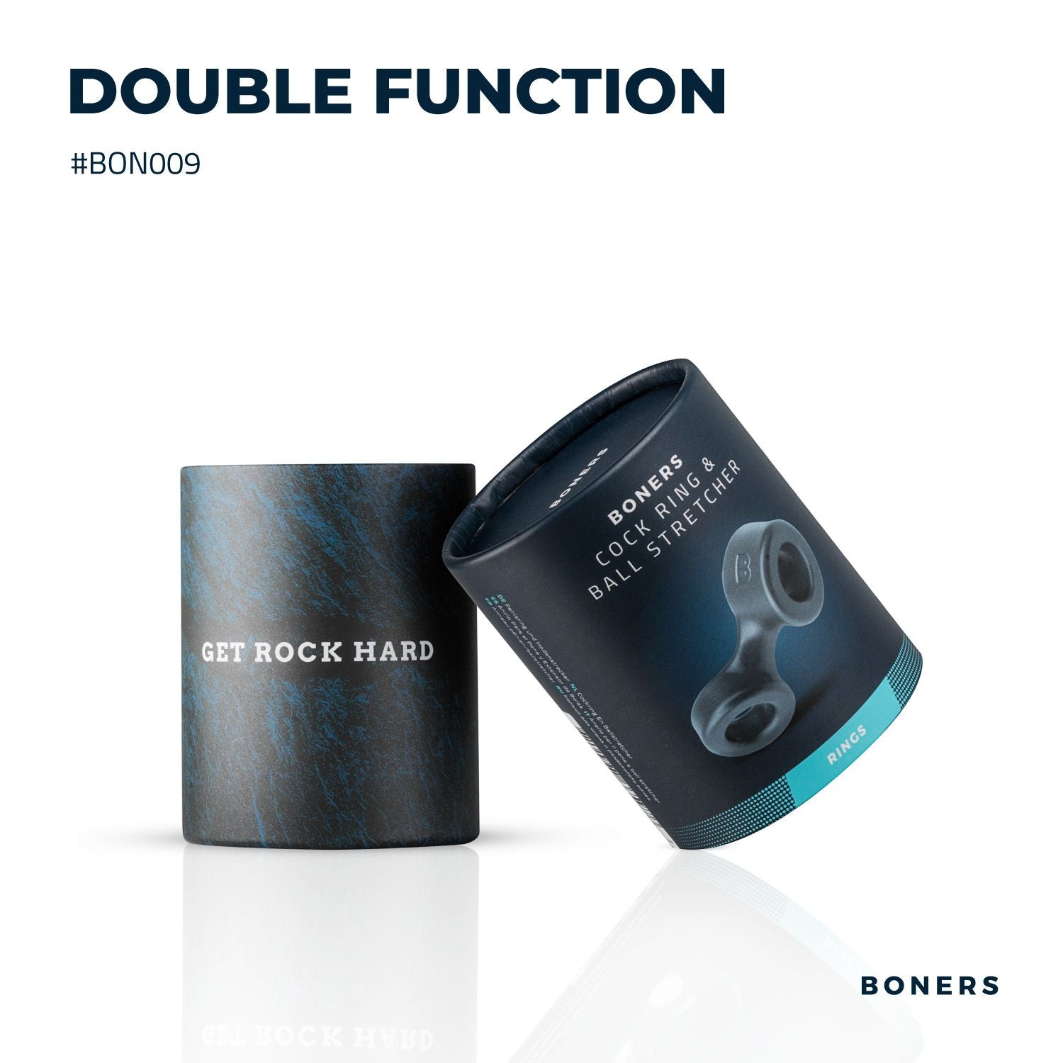 Boners Cockring En Ballstretcher - Grijs - 2