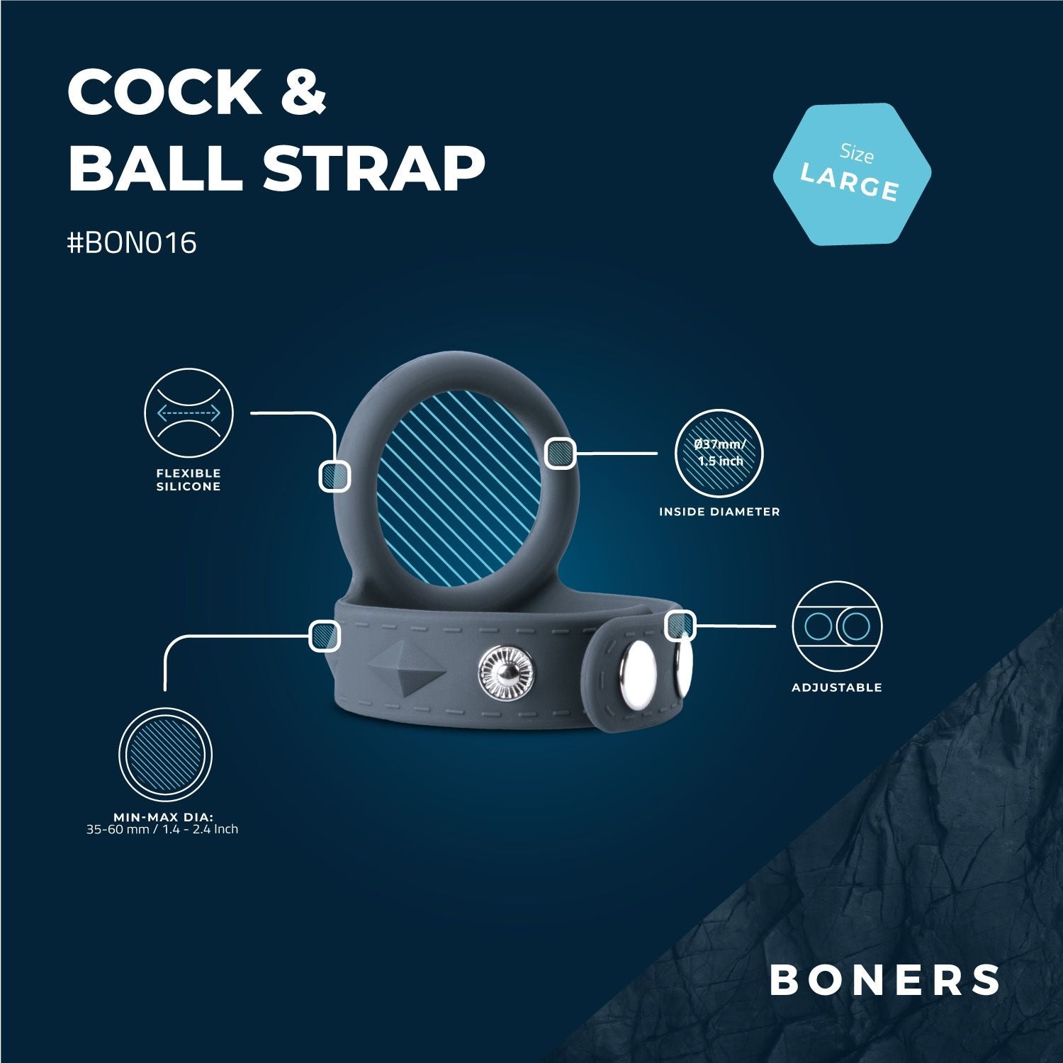 Boners Cock & Ball Strap - L - 11