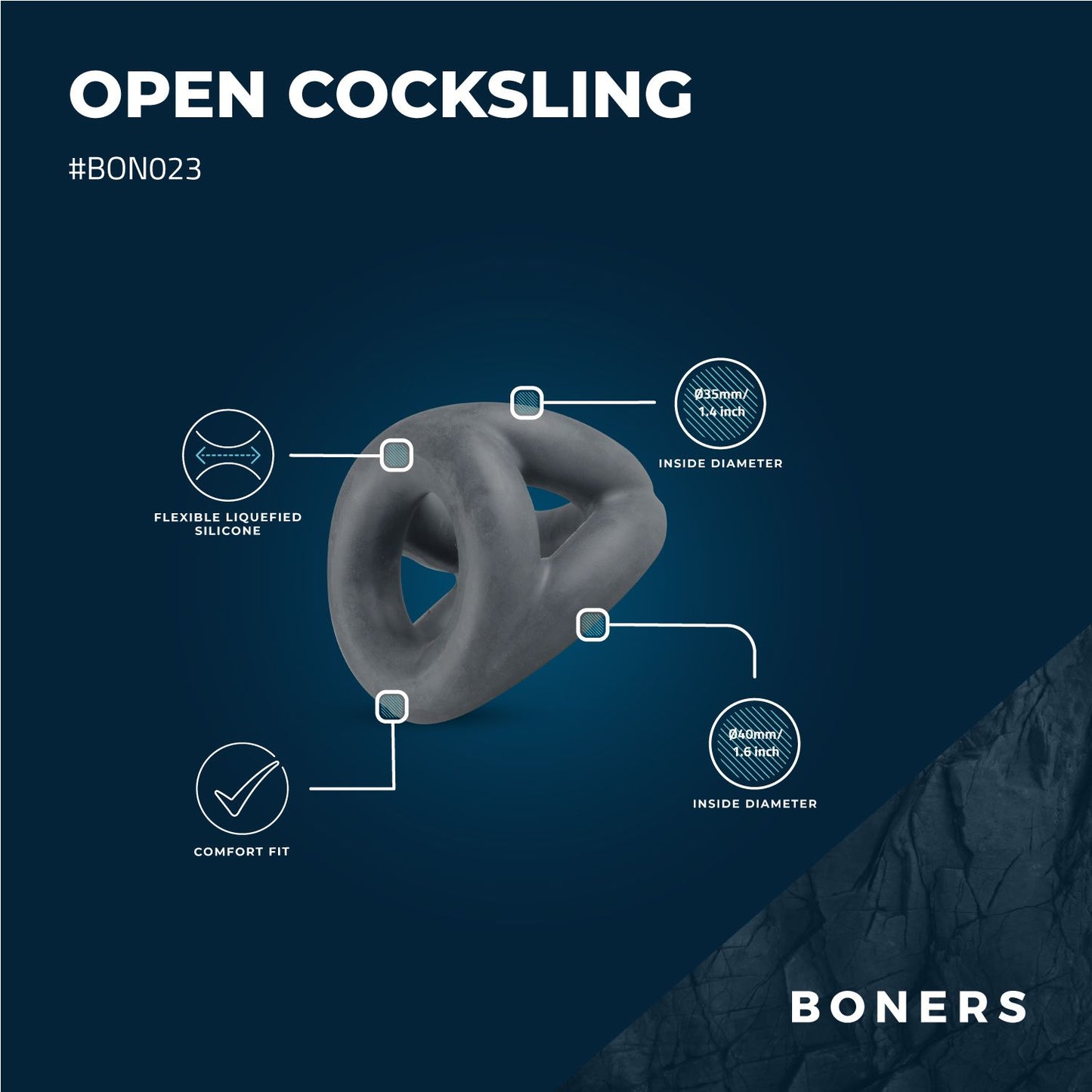 Boners Open Cocksling - Cockring En Ballstretcher - 4
