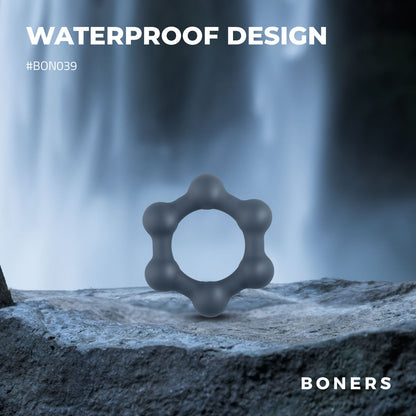 Boners Hexagon Cockring Met Stalen Kogels - 0