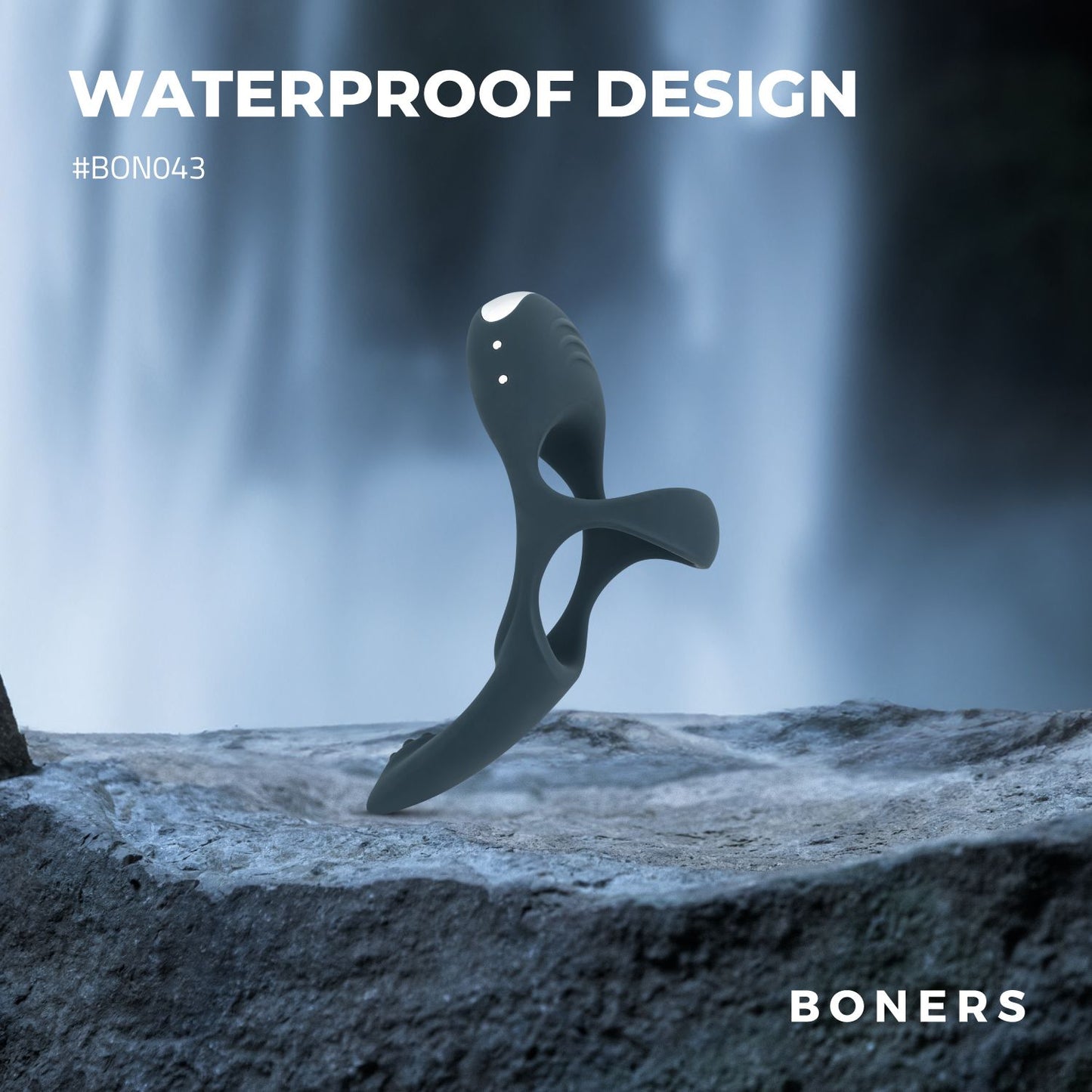 Boners Triple Cockring - Blauw - 7