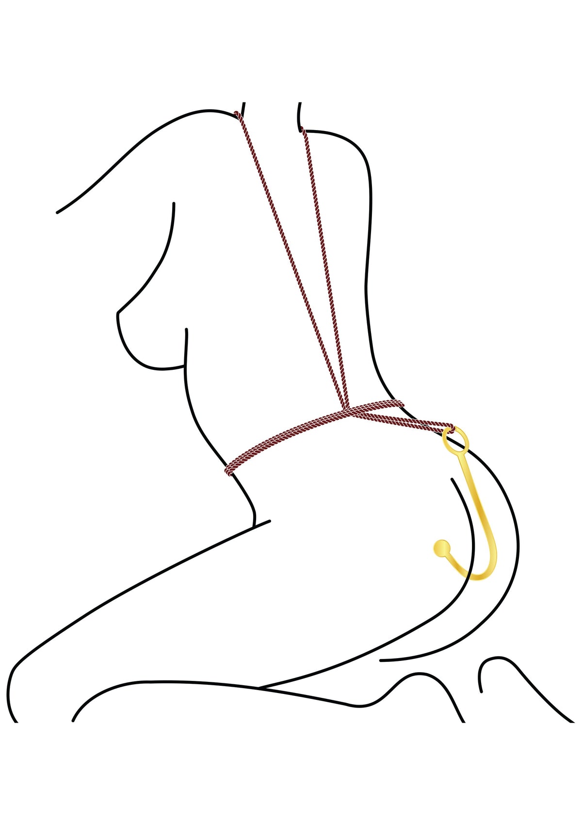 Luxury Anal Hook GOLD - 1