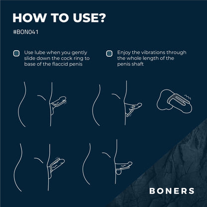 Boners Cockring & Ball Stimulator - Blauw - 8