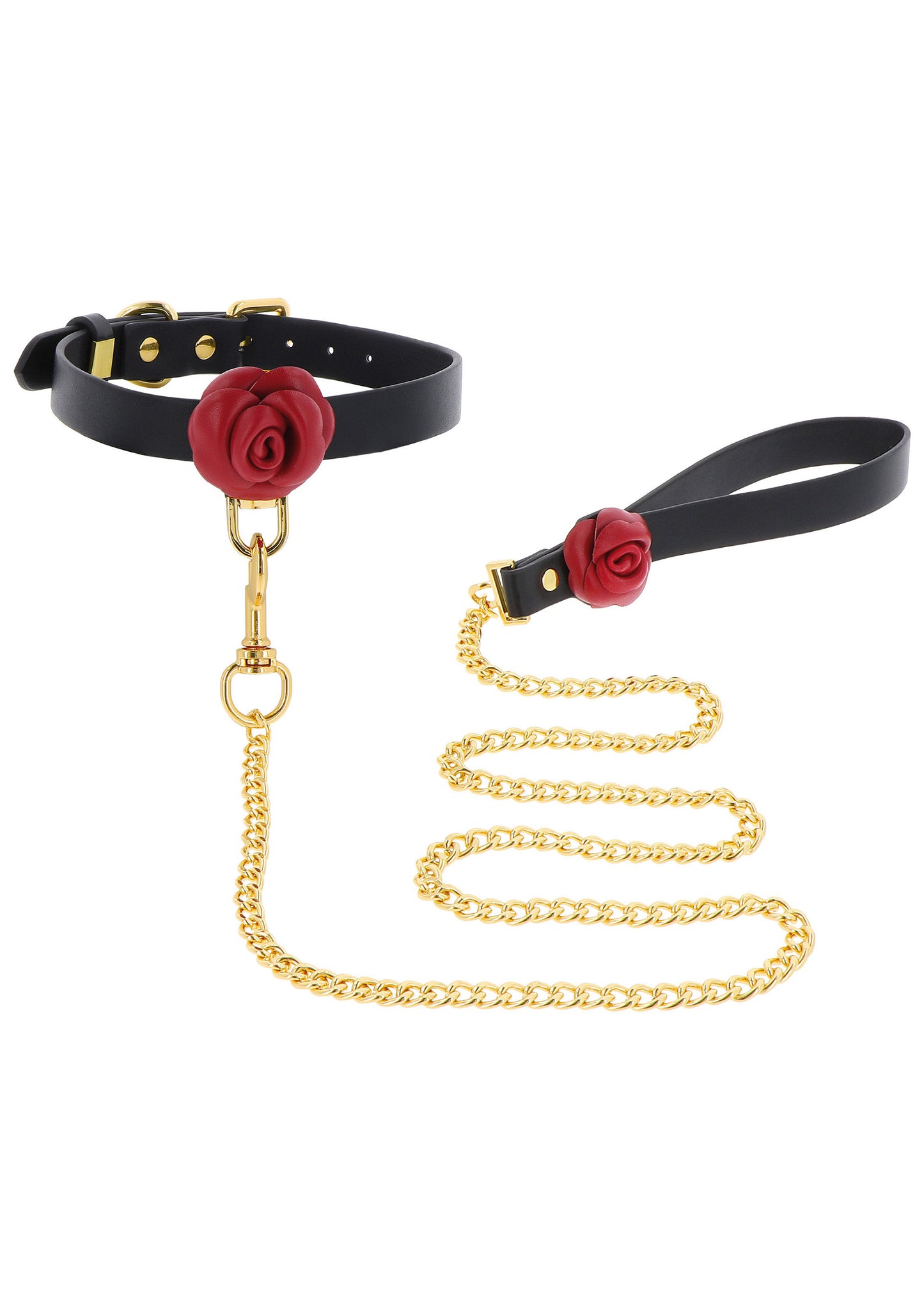 Taboom Wild Roses Collar & Leash BLACK - 0