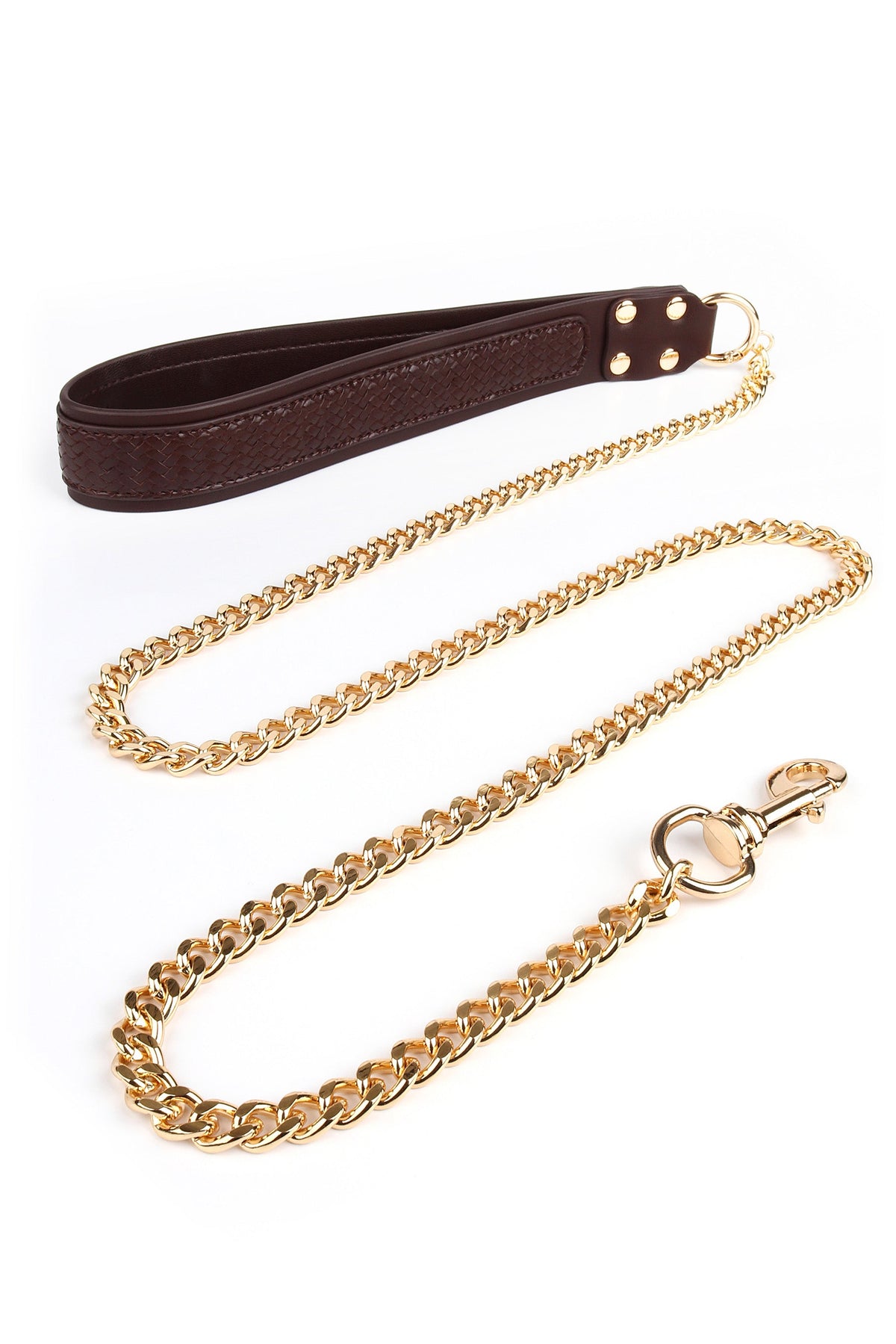 Woven Collar and Leash BROWN - 9