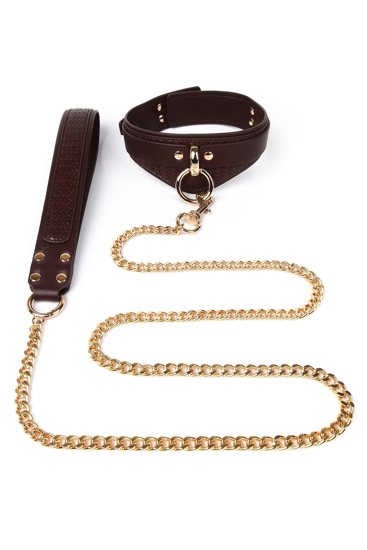 Woven Collar and Leash BROWN - 11