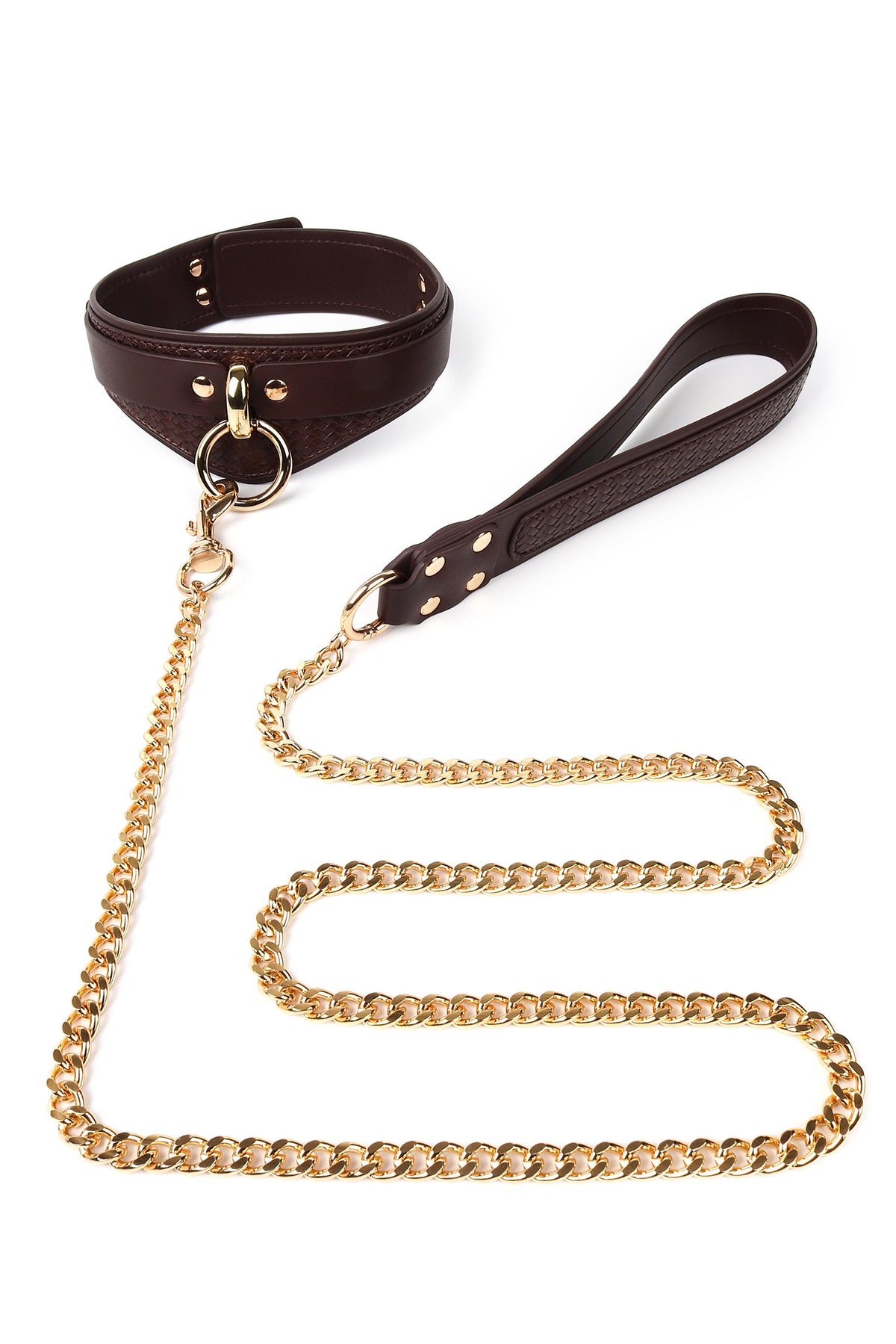 Woven Collar and Leash BROWN - 12