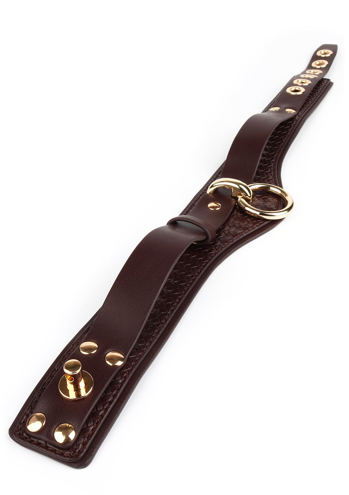 Woven Collar and Leash BROWN - 3