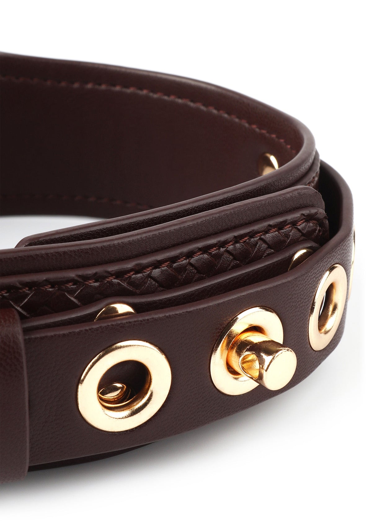 Woven Collar and Leash BROWN - 4