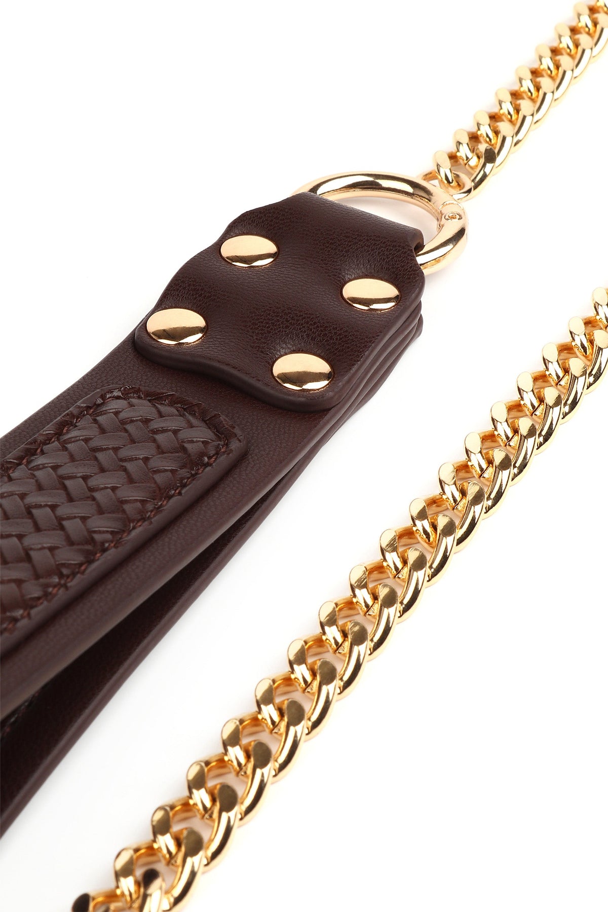 Woven Collar and Leash BROWN - 8