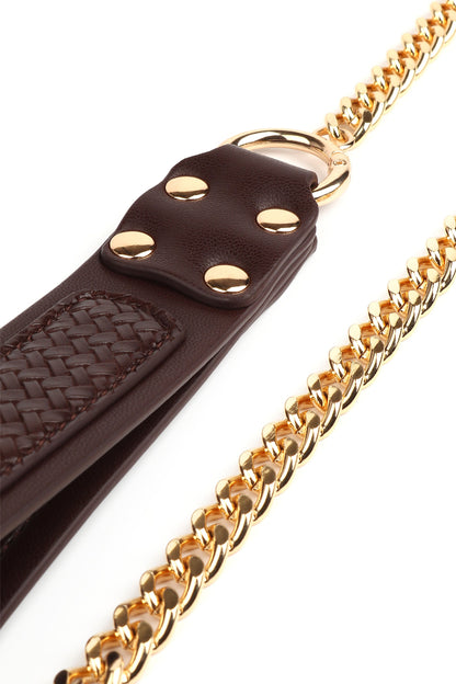 Woven Collar and Leash BROWN - 8