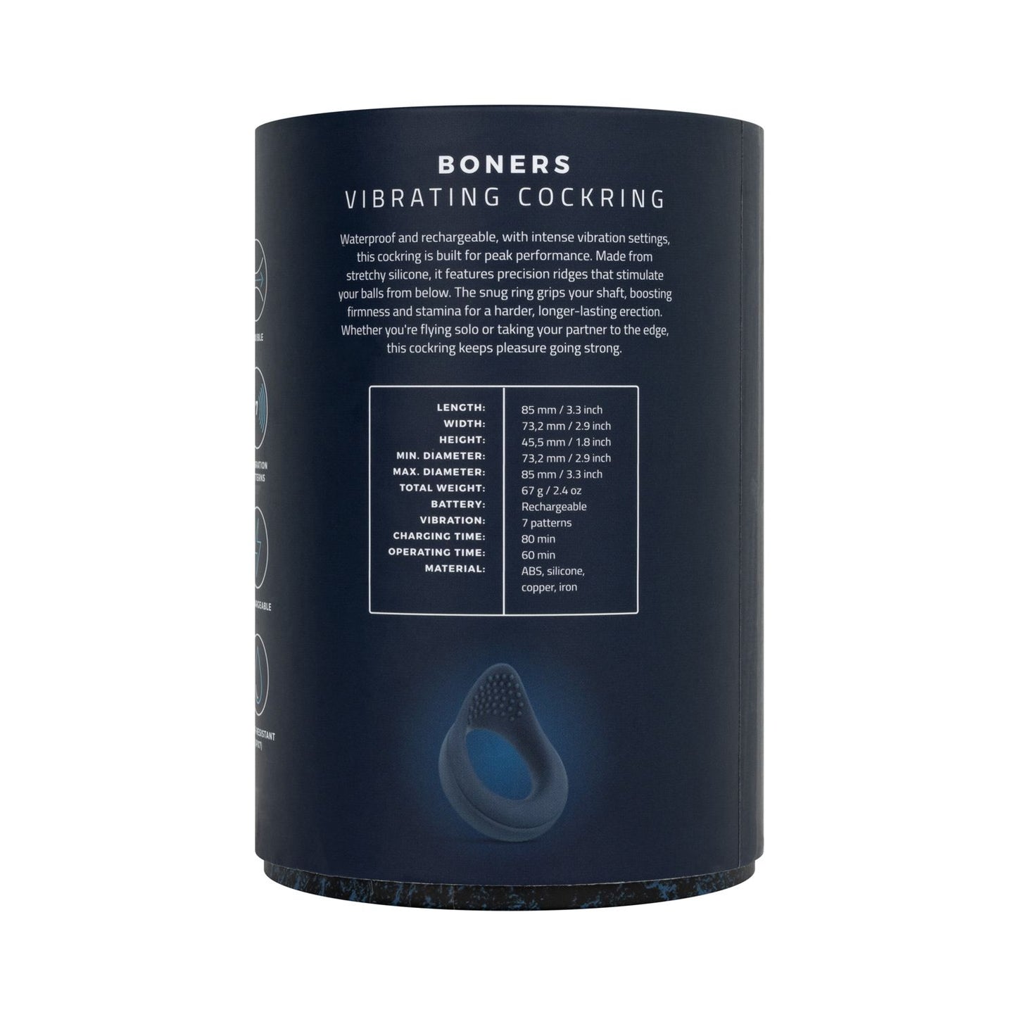 Boners - Vibrerende Cockring Met Perineum Stimulatie - 4