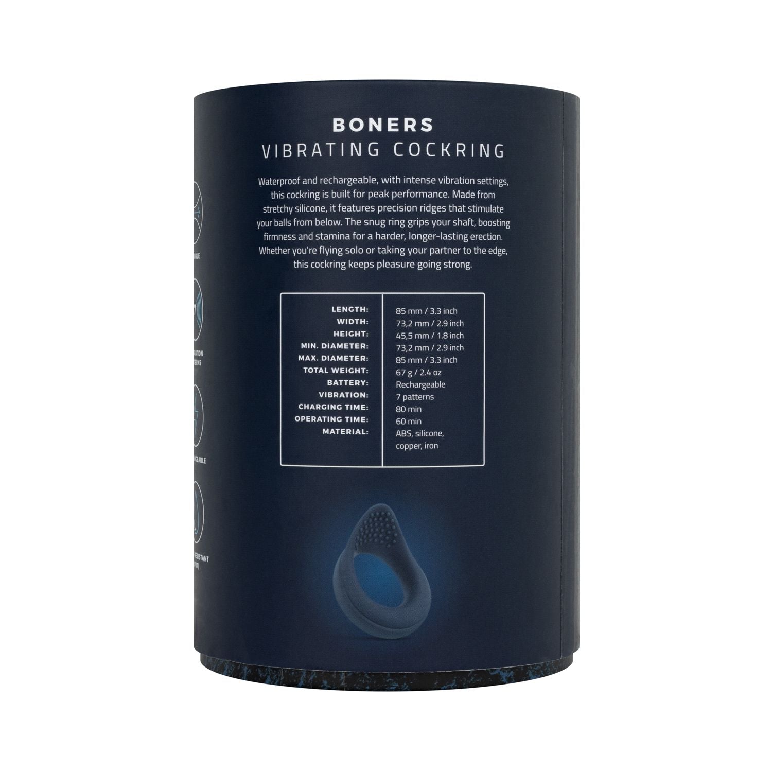 Boners - Vibrerende Cockring Met Perineum Stimulatie - 4