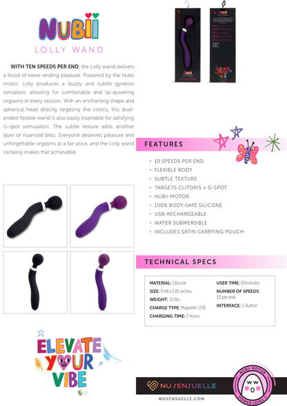 Nu Sensuelle Lolly Double Ended Nubii Wand PURPLE - 3