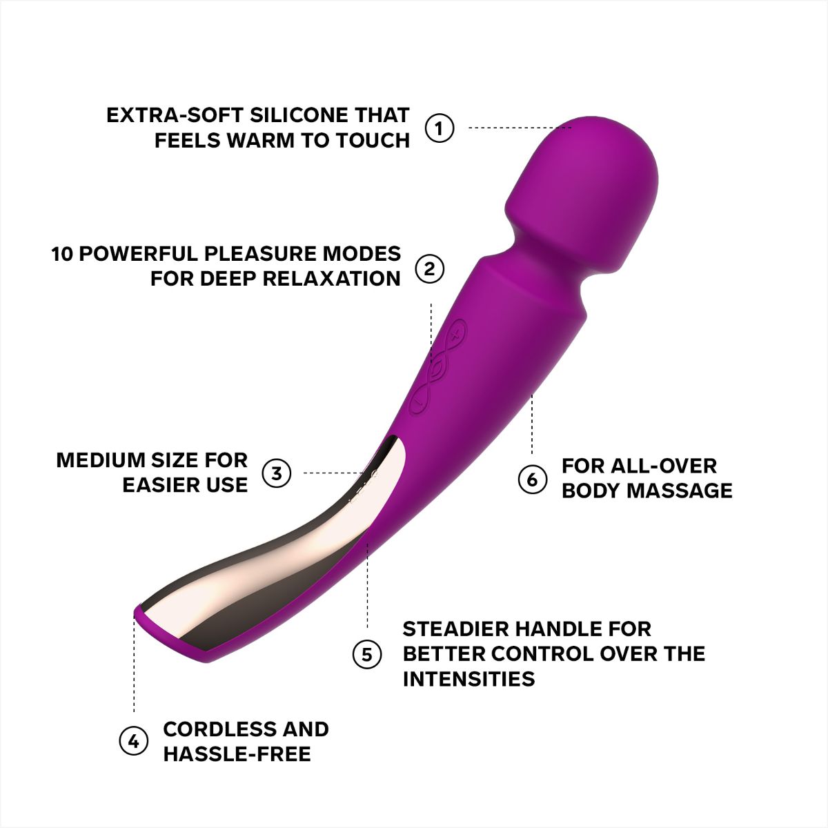 LELO - Smartwand Medium 2 - Deep Rose - 6