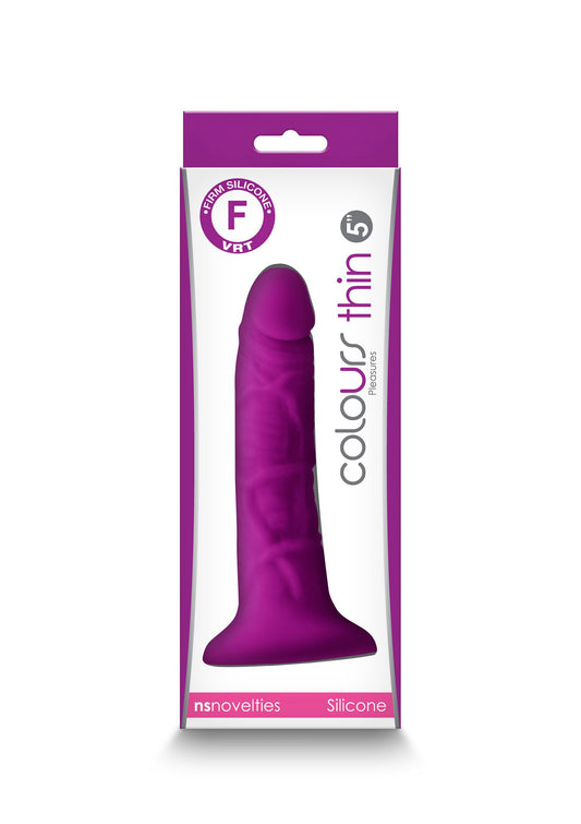 NS Novelties Colors Pleasures Thin 5' Dildo - Purple