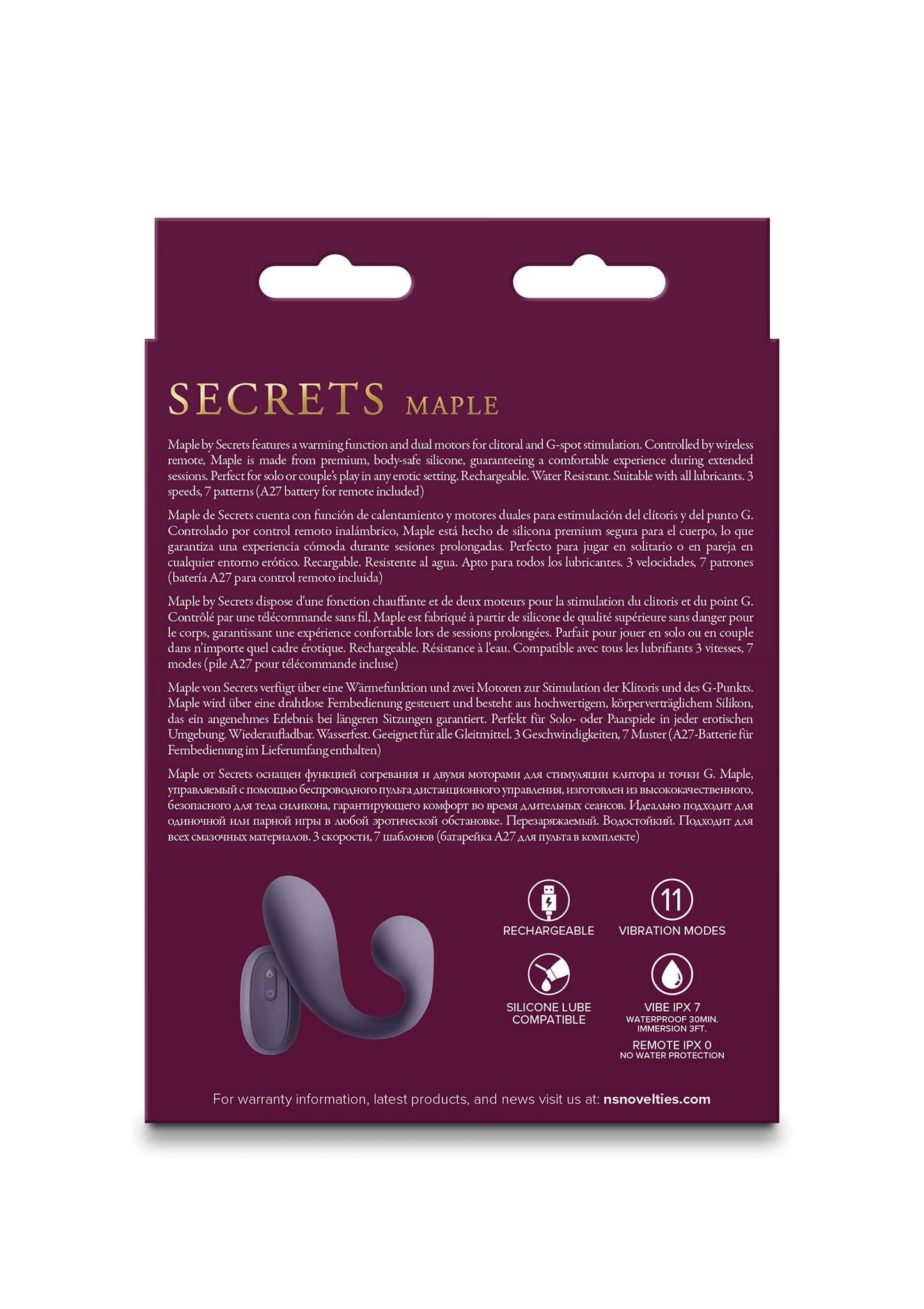 NS Novelties Secrets Maple GREY - 1