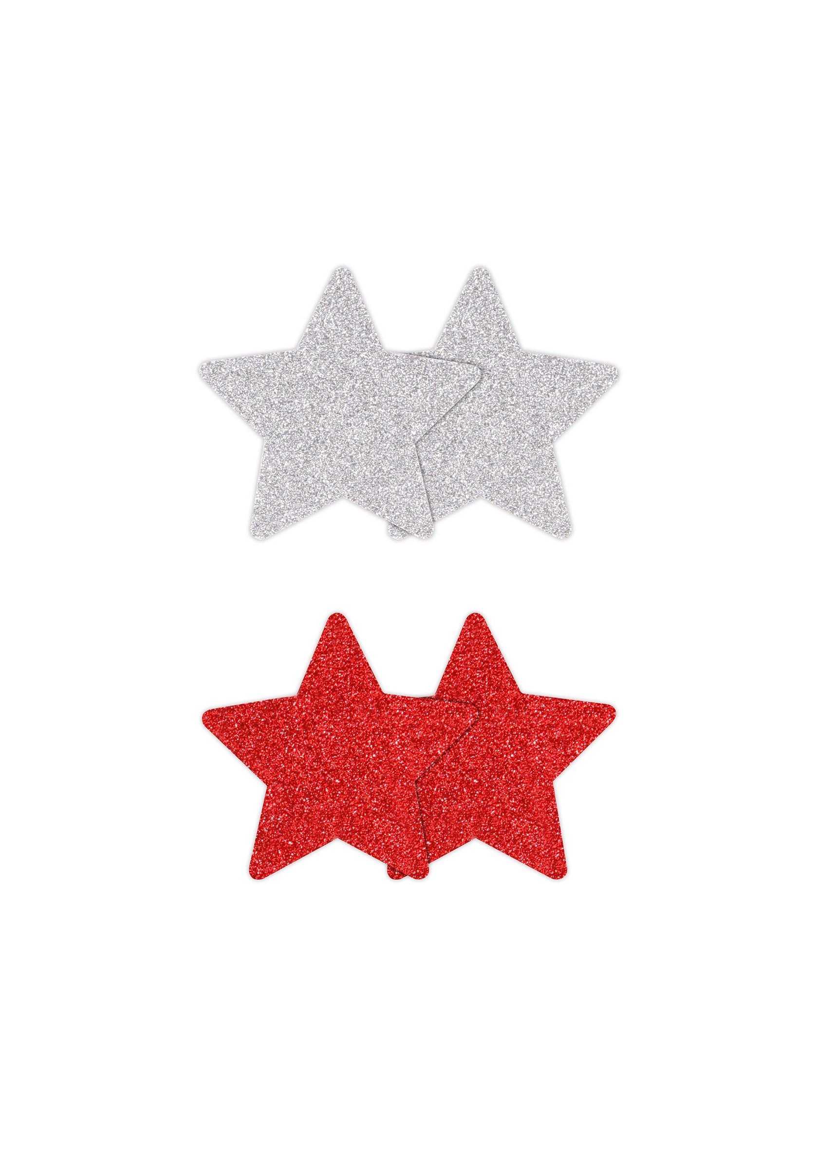 NS Novelties Pretty Pasties Glitter Stars Black/Gold 2 Pair RED - 0