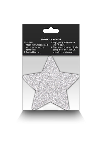 NS Novelties Pretty Pasties Glitter Stars Black/Gold 2 Pair RED - 1