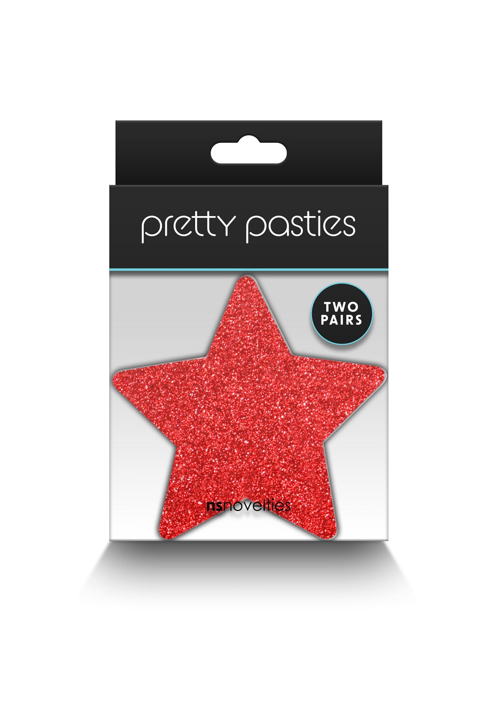 NS Novelties Pretty Pasties Glitter Stars Black/Gold 2 Pair RED - 2