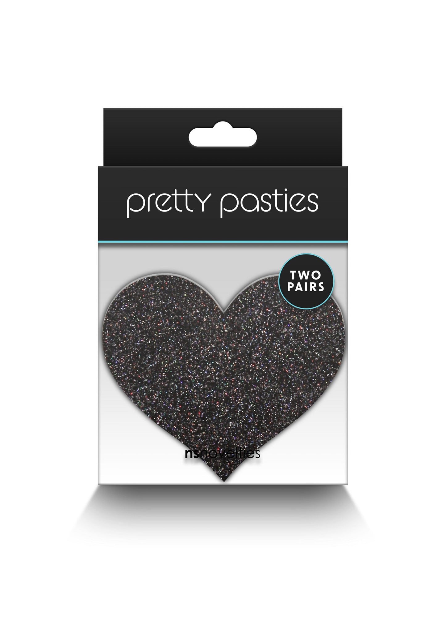 NS Novelties Pretty Pasties Glitter Hearts Black/Gold 2 Pair BLACK - 0