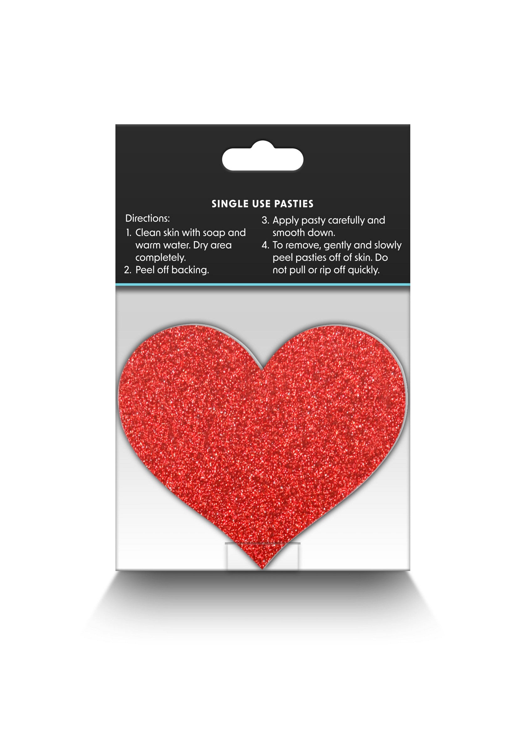 NS Novelties Pretty Pasties Glitter Hearts Black/Gold 2 Pair RED - 0