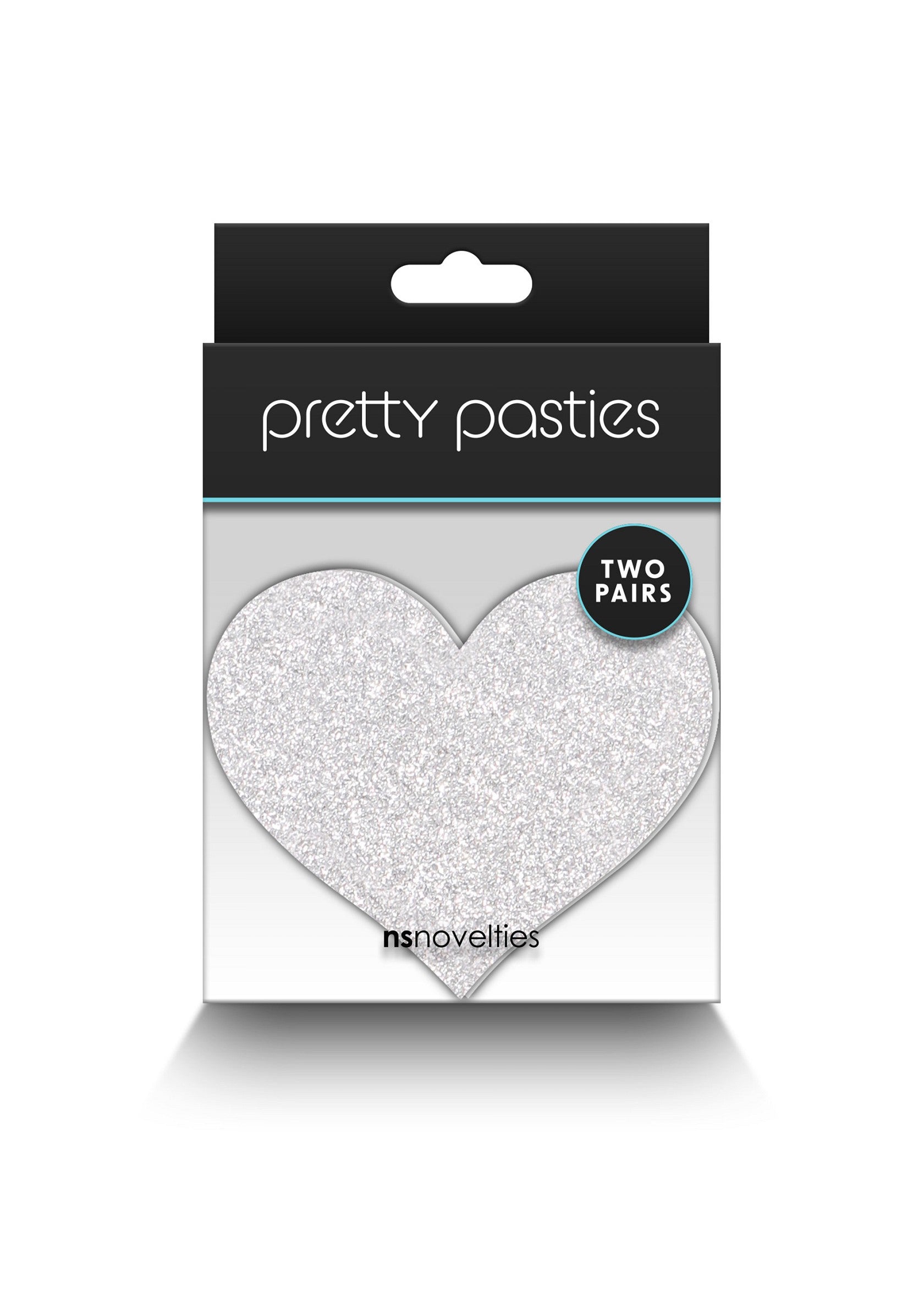 NS Novelties Pretty Pasties Glitter Hearts Black/Gold 2 Pair RED - 2