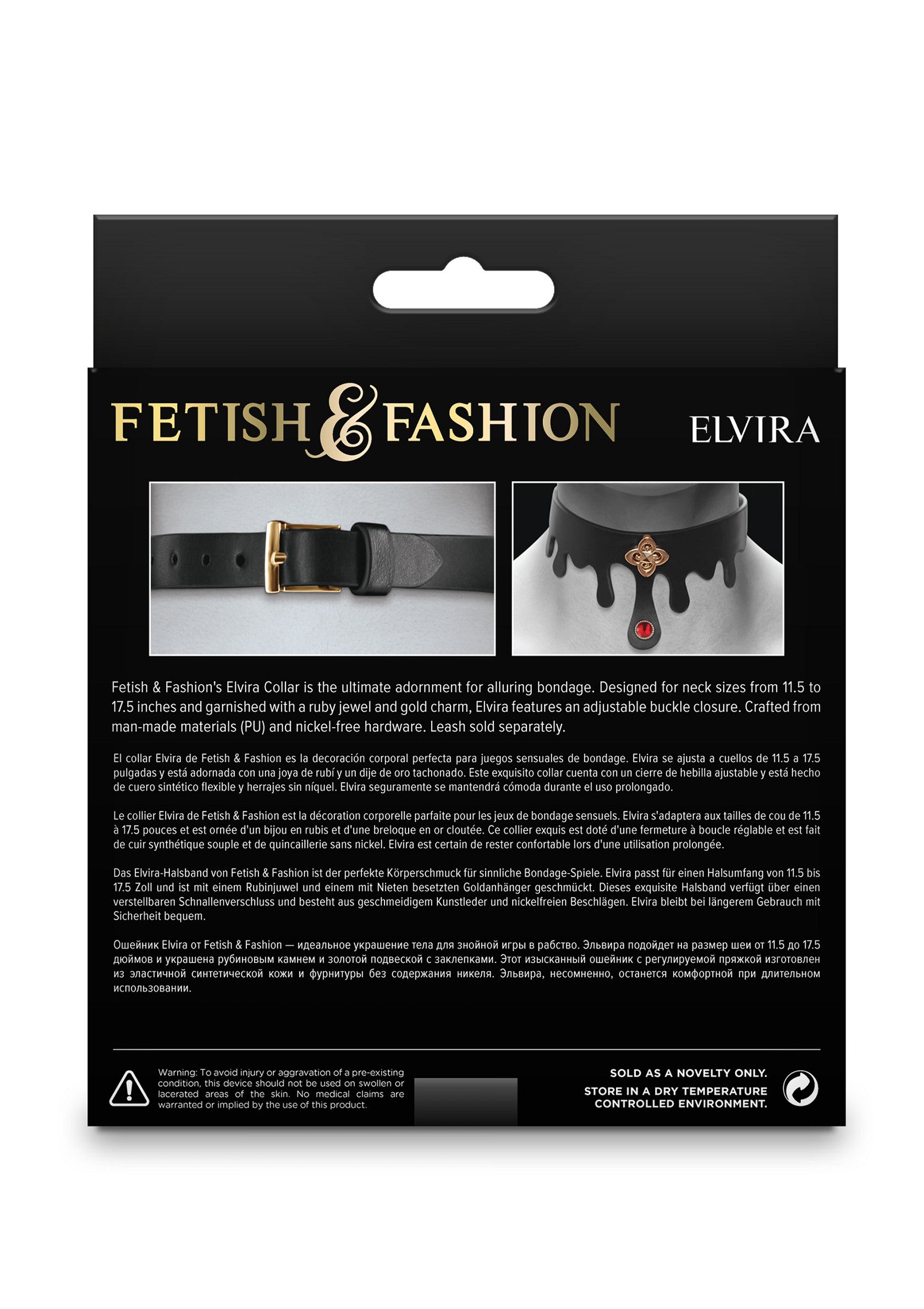 NS Novelties Fetish & Fashion Elvira Collar BLACK - 2